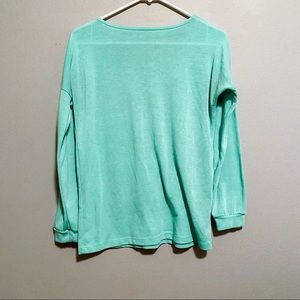 TOBI Open Back Long Sleeve Mint Top